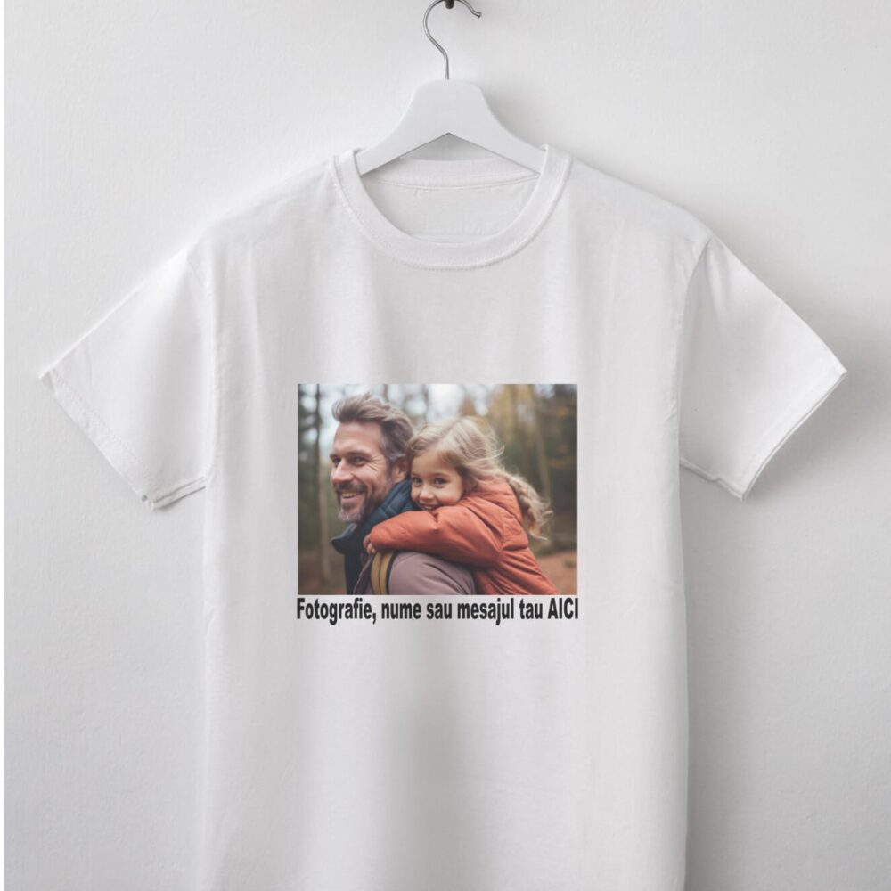 Tricou personalizat cu fotografie și mesaj propriu – Cadoul unic pentru copii și familie