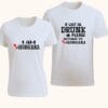 Set tricouri personalizate pentru cupluri cu mesaj amuzant. Cadou funny pentru indragostiti
