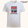 Tricou aniversare personalizat avertisment, model [nume] împlinește 40 ani, pe alb, cadou amuzant de zi de naștere