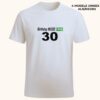 Tricou aniversar unisex Birthday Mode ON 30, variantă albă flat, cadou modern de zi de naștere