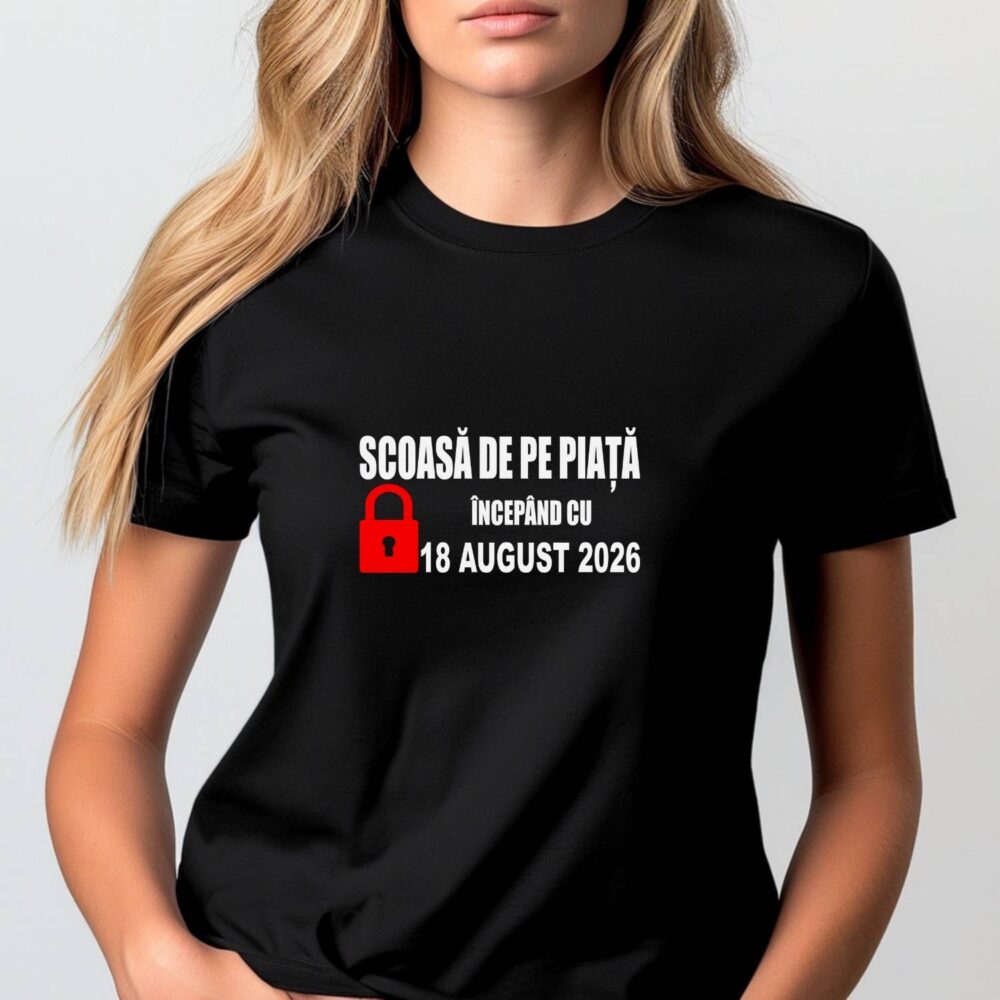 Tricou burlăciță model - Scoasă de pe piață, personalizat cu dată, pe negru, cadou amuzant pentru viitoarea mireasă