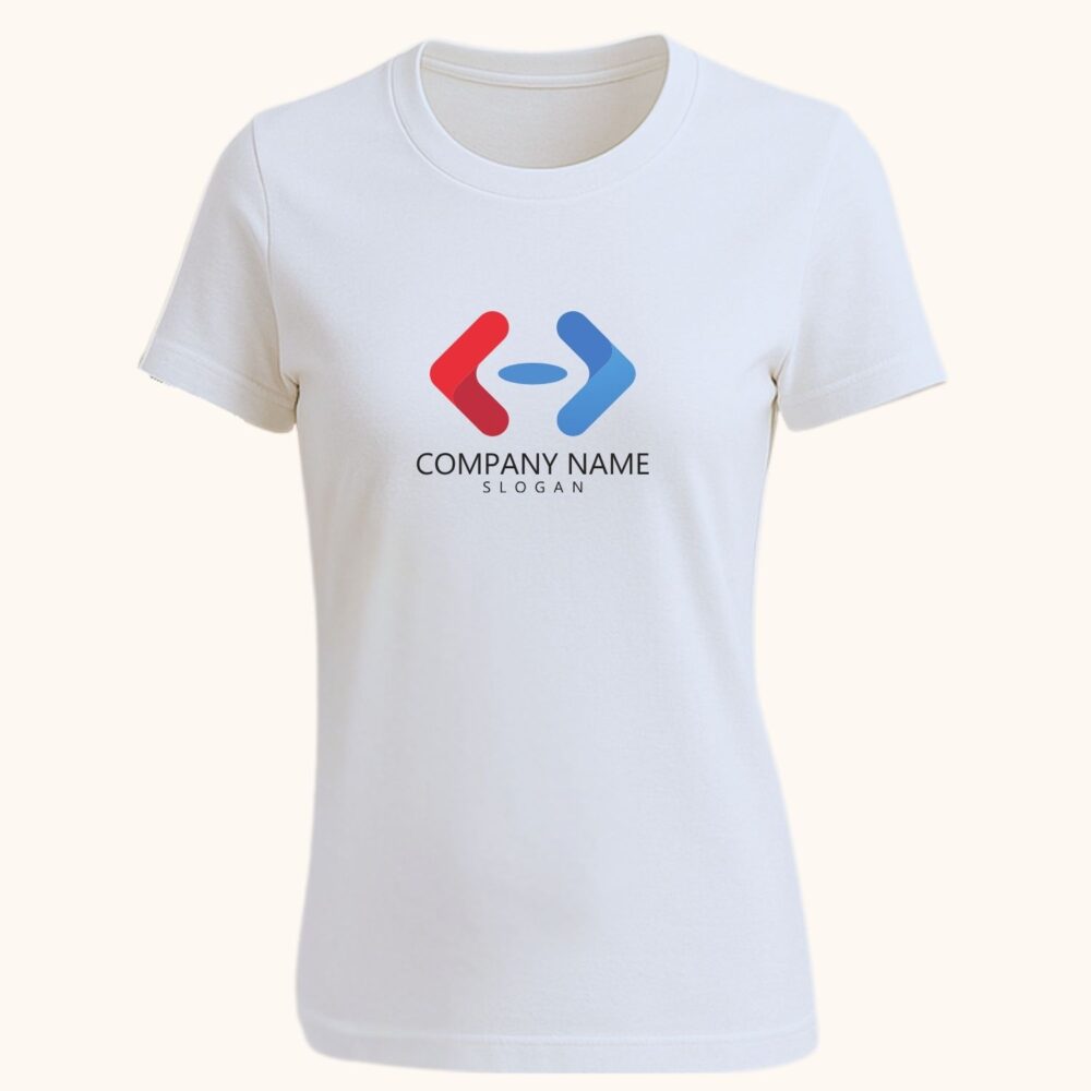 Tricou corporate unisex alb cu logo centru față pentru firmă