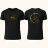 Tricou corporate unisex negru cu logo mare centru față și spate pentru branding