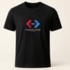 Tricou corporate unisex negru personalizat cu logo centru față