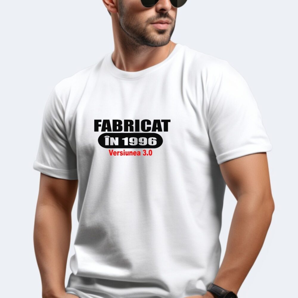 Tricou aniversar unisex Fabricat în 1996, versiunea 3.0, cadou personalizat de zi de naștere pentru bărbați