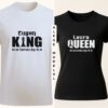 Tricou șah personalizat cu nume și mesaj, model Chess King sau Queen. Cadou elegant pentru pasionații de șah