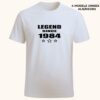 Tricou Legend since personalizat cu anul nasterii - alb, unisex. Model Legend Since 1984. Cadou premium de zi de naștere