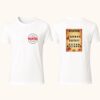 ricou personalizat western amuzant „Wanted” alb – față și spate – model unisex