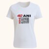 Tricou personalizat aniversare femei HAOS vârstă la alegere alb