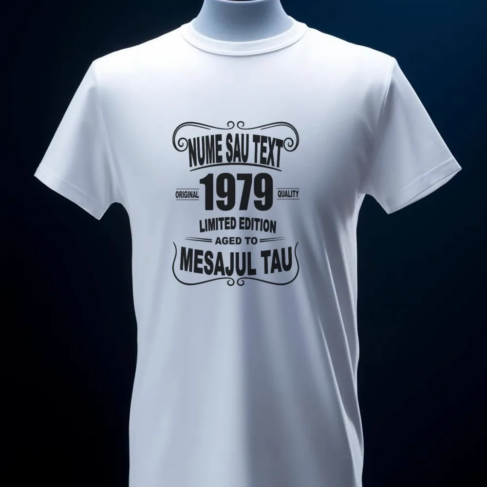 Tricou personalizat barbati - Vintage - Aged to Perfection – Cadoul perfect pentru aniversări si zile de nastere