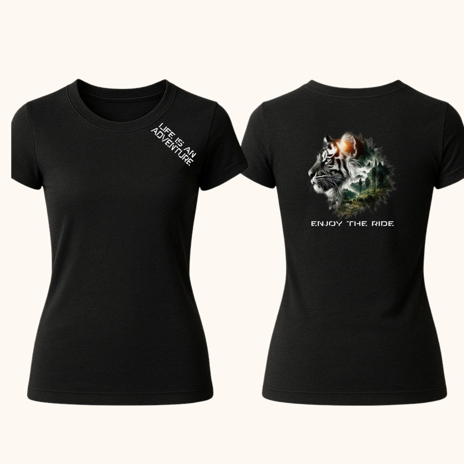 tricou-personalizat-unisex_fata-spate_model-adventure_negru_cadou-motivational_cadouricreative Tricou personalizat unisex negru, model Enjoy the Ride, față și spate, cadou pentru el sau ea – CadouriCreative.ro