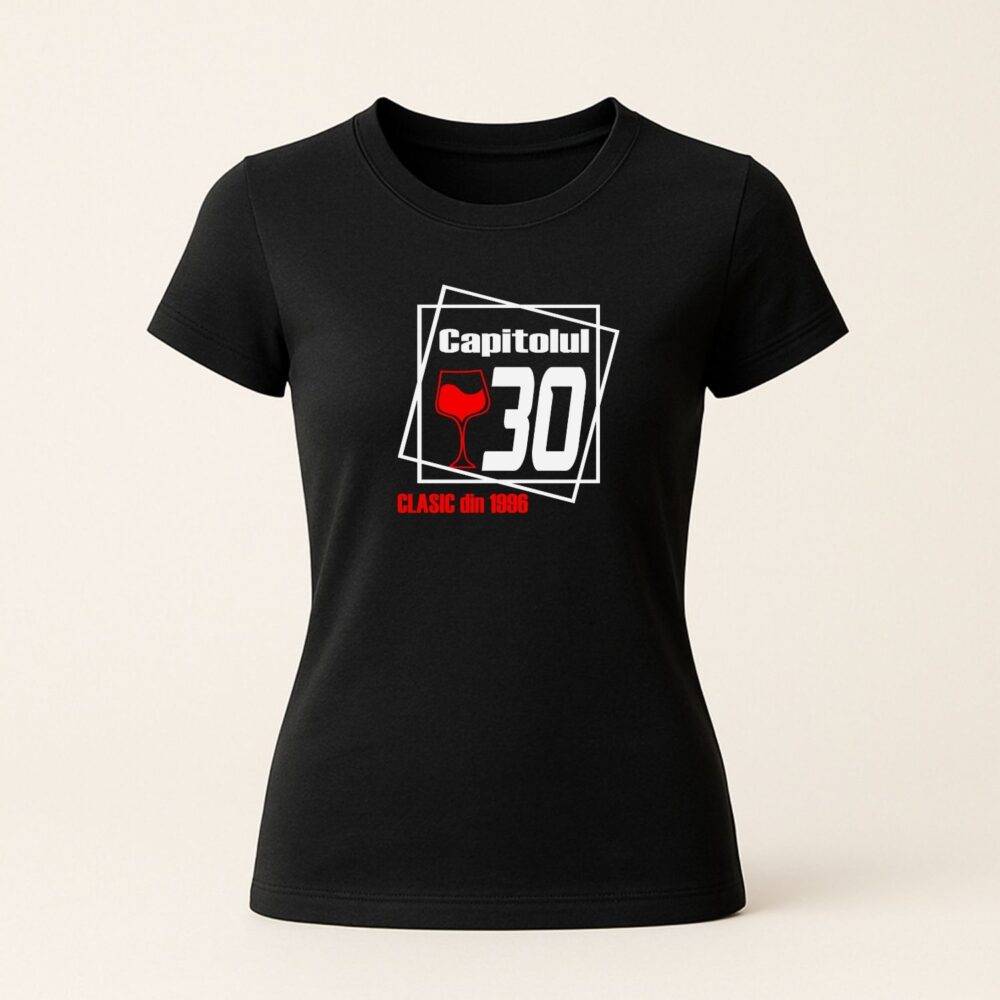 tricou negru personalizat zi de naștere cu mesaj Capitolul 30 - clasic din 1996. Cadou aniversar