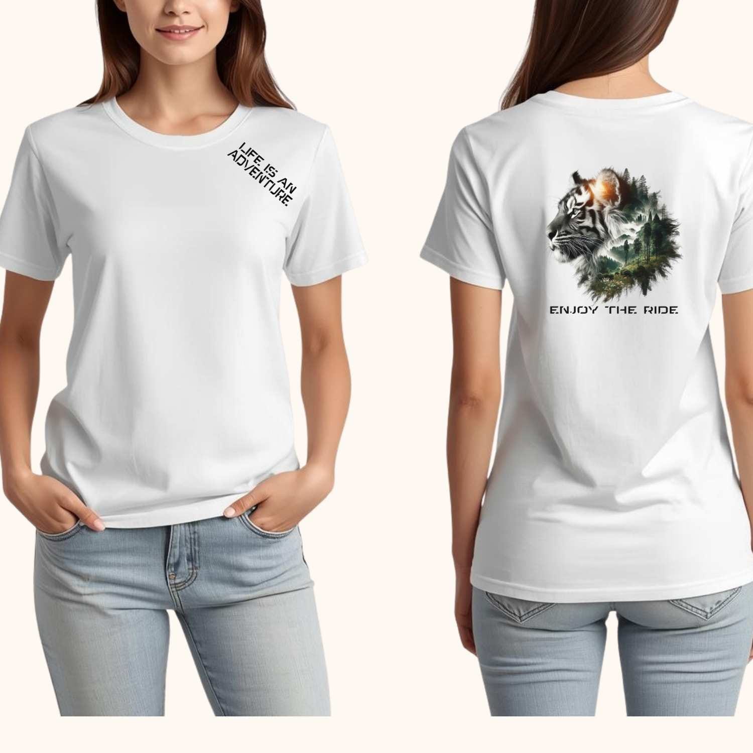 tricou-personalizat_femei_fata-spate_model-adventure_alb_cadou-motivational_cadouricreative Tricou personalizat femei, model Life is an Adventure, față și spate, cadou zi de naștere – CadouriCreative.ro