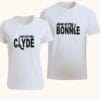 Set tricouri cuplu Bonnie and Clyde, tricouri pereche pentru el si ea