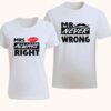 Set tricouri cuplu Mr Never Wrong si Mrs Always Right – personalizate