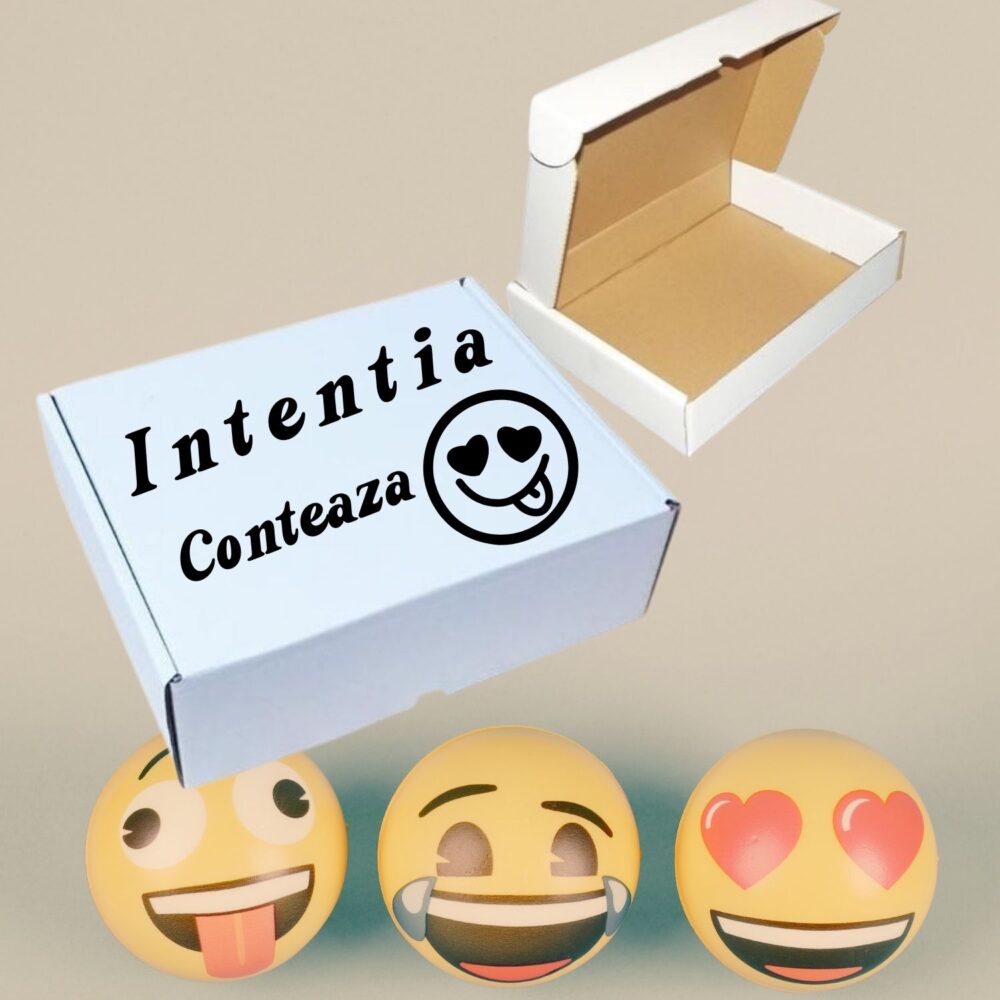 Cutie de cadou personalizată cu mesaj amuzant și emoji, ambalaj creativ