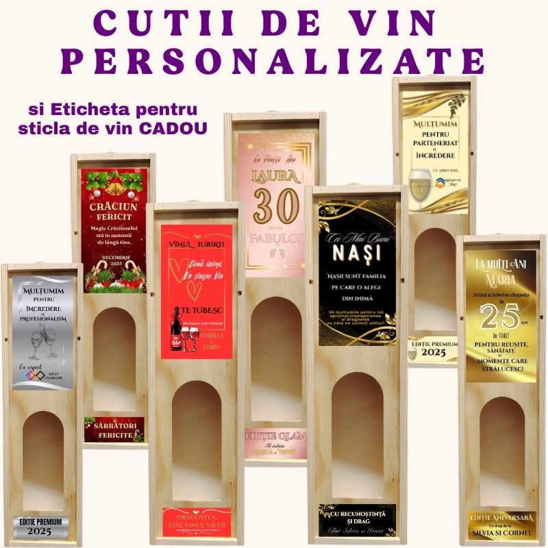 Cutii de vin personalizate din lemn