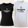 Tricou Român /Româncă personalizat cu mesaj amuzant – două modele (alb/negru), unisex