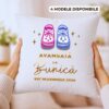 Pernă personalizată anunț sarcină - model Avansată la Bunică, cadou 40x40 pentru bunica