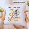 Pernă personalizată zi de naștere cu poză și mesaj. Cadou elegant de La multi ani cu nume