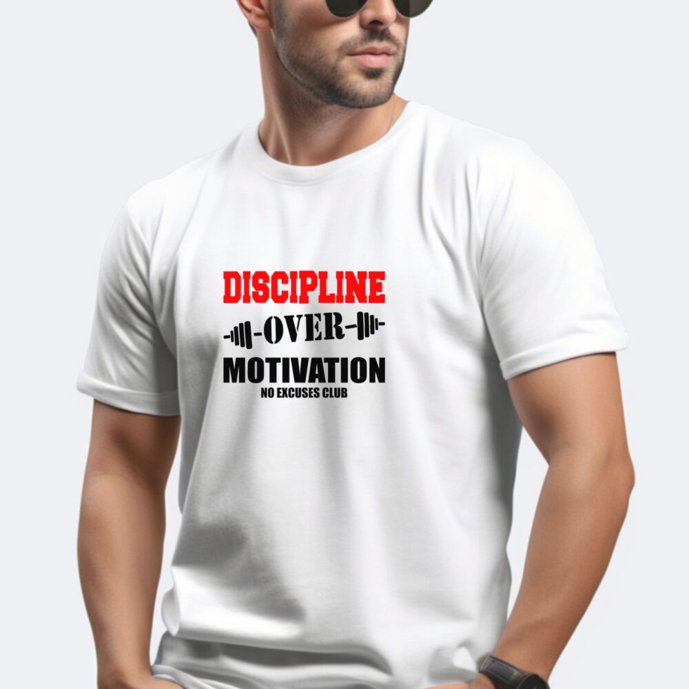 Tricou Discipline Over Motivation pentru bărbați, cadou personalizat pentru sală și fitness