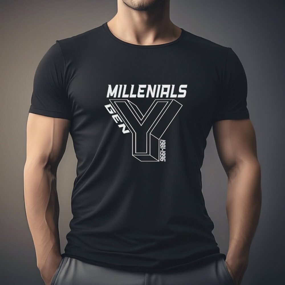 Tricou unisex Millennials Gen Y negru, design statement pentru generația Y
