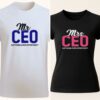 Tricou Mr & Mrs CEO personalizat unisex – colaj cu variantele Mr CEO și Mrs CEO - opțiuni pentru bărbați și femei