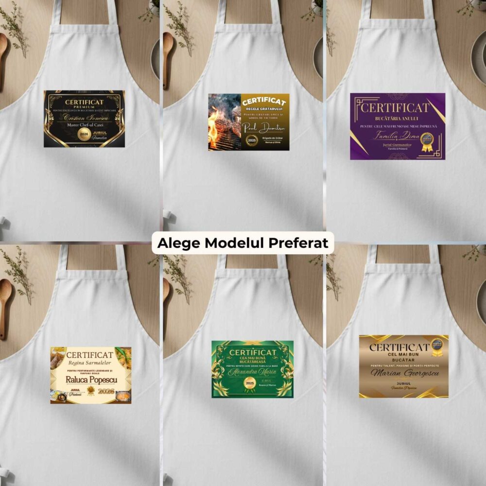 Șort personalizat diploma/certificat. Colaj 6 modele cu nume și mesaj – alege modelul preferat