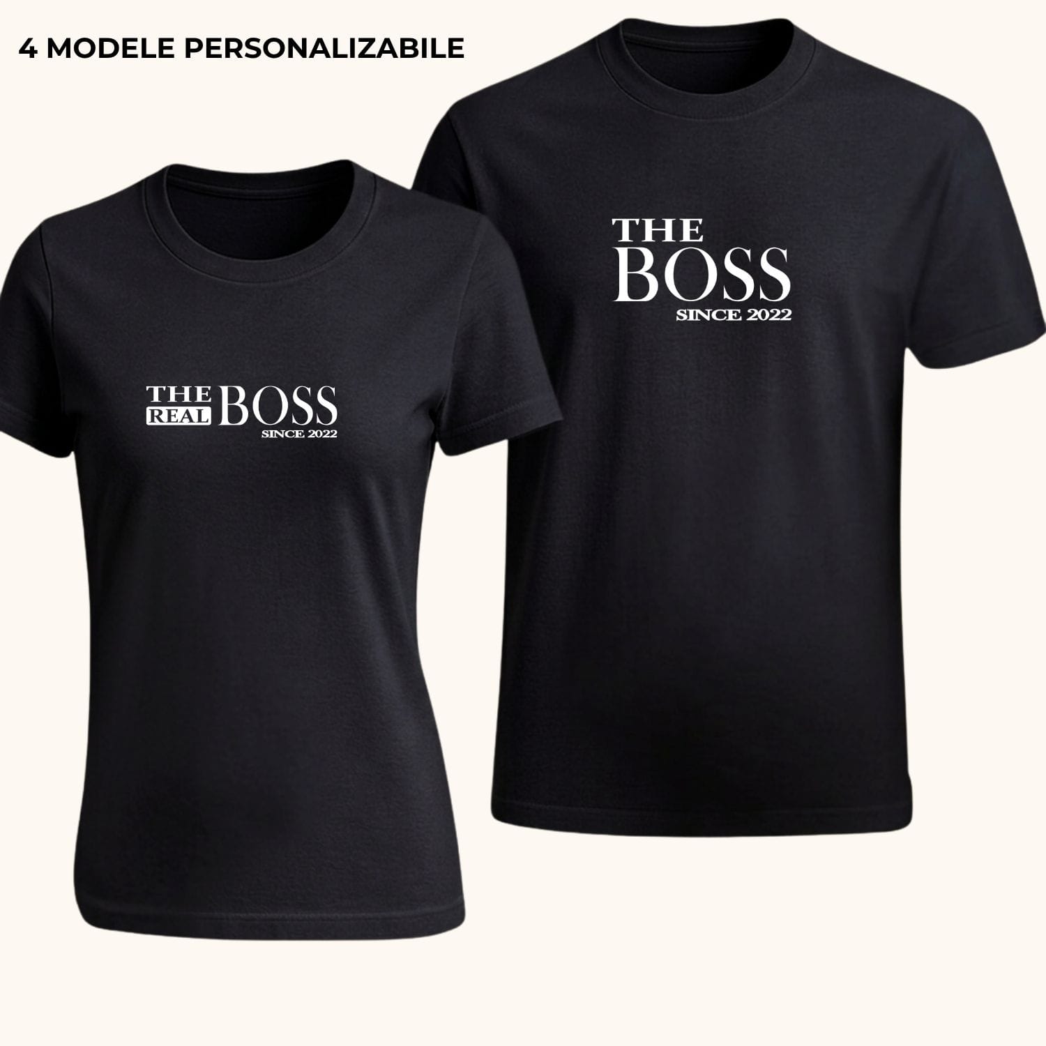 tricouri-funny-cuplu-mr-mrs-model-the-boss-real-boss-negru Tricouri funny cuplu Mr & Mrs negre cu model The Boss și The Real Boss, cadou amuzant personalizat pentru iubit și iubită