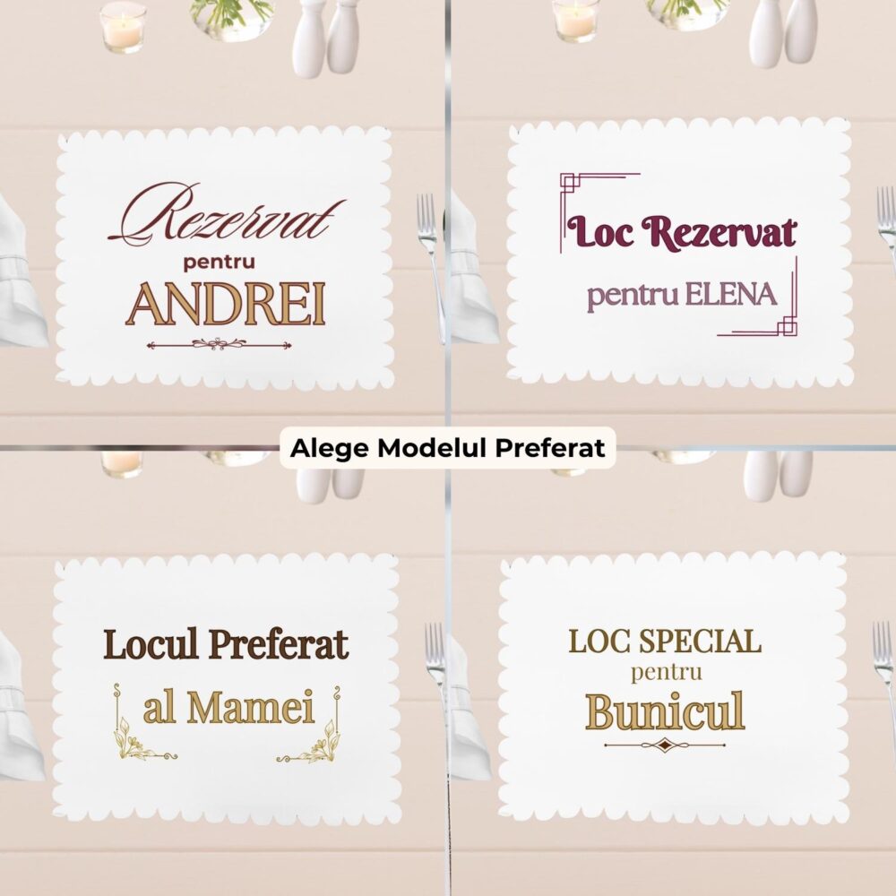 Suport farfurie personalizat Rezervat, varianta individuala, model Rezervat pentru Andrei