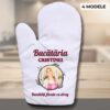 Mănușă bucătărie personalizată cu poză și text, model Bucătăria Cristinei, cadou personalizat pentru bucătărese și femei pasionate de gătit