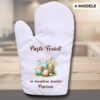 Mănușă bucătărie personalizată de Paște model Paște fericit în bucătăria familiei Popescu. Cadou util bucătărie