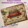 Puzzle surpriză personalizat cu mesaj - treasure hunt cu mesaj ascuns în cufăr, descoperit la final (A4, 120 piese). Cadou surpriză pentru orice ocazie
