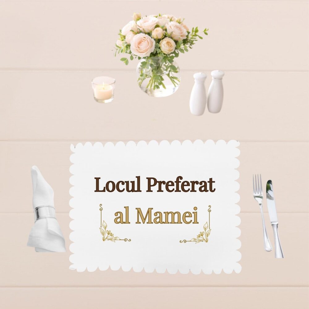 Suport farfurie personalizat Locul Preferat al Mamei, cadou util pentru familie