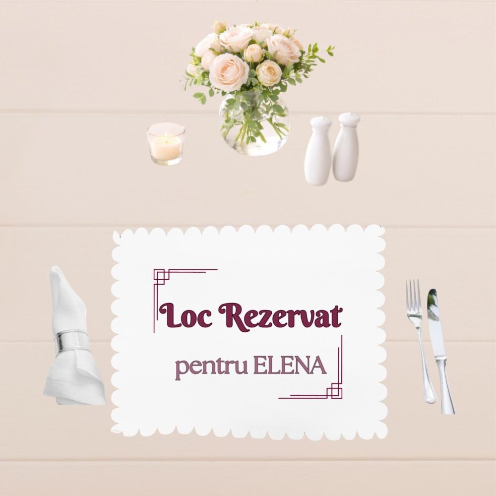 Suport farfurie personalizat Loc Rezervat pentru Elena, varianta individuala