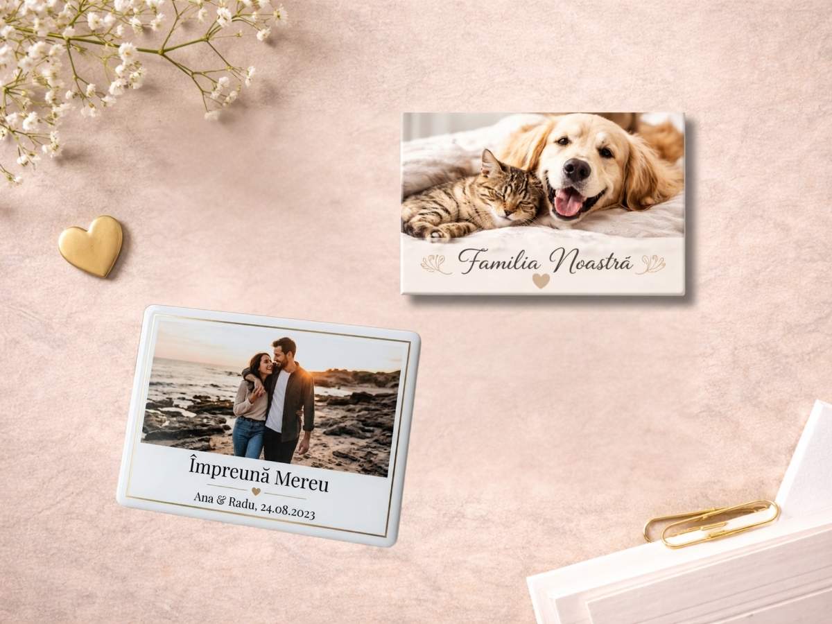 Servicii personalizare magneți – Imagine Magnet personalizat cu poză și mesaj pentru proiecte speciale