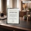 Plachetă pensionare personalizată, model elegant clasic cu mesaj de suflet