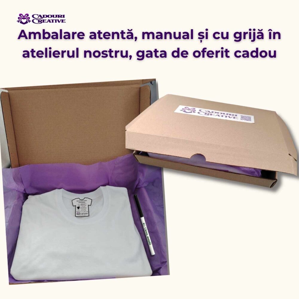 Ambalare premium pentru tricou aniversar de semnat, cu marker inclus, gata de oferit cadou