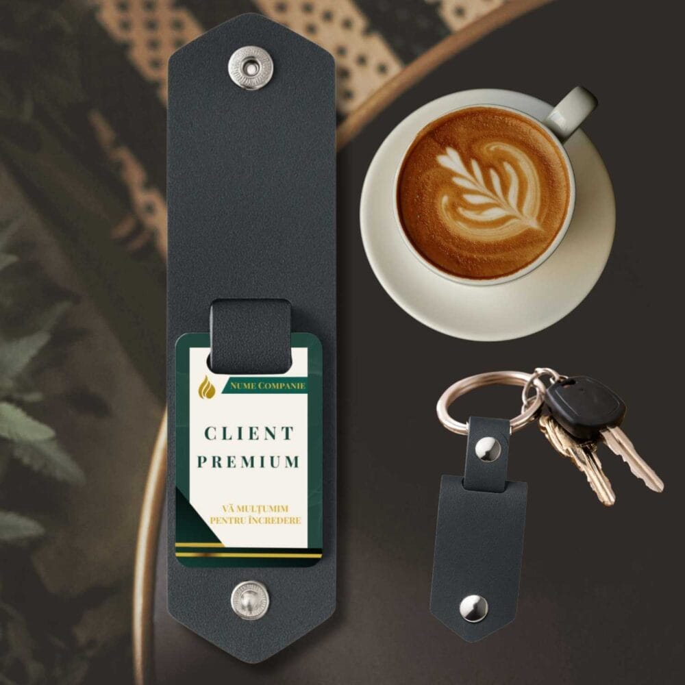 Breloc corporate personalizat premium Client Premium, personalizat pentru clienti business importanti
