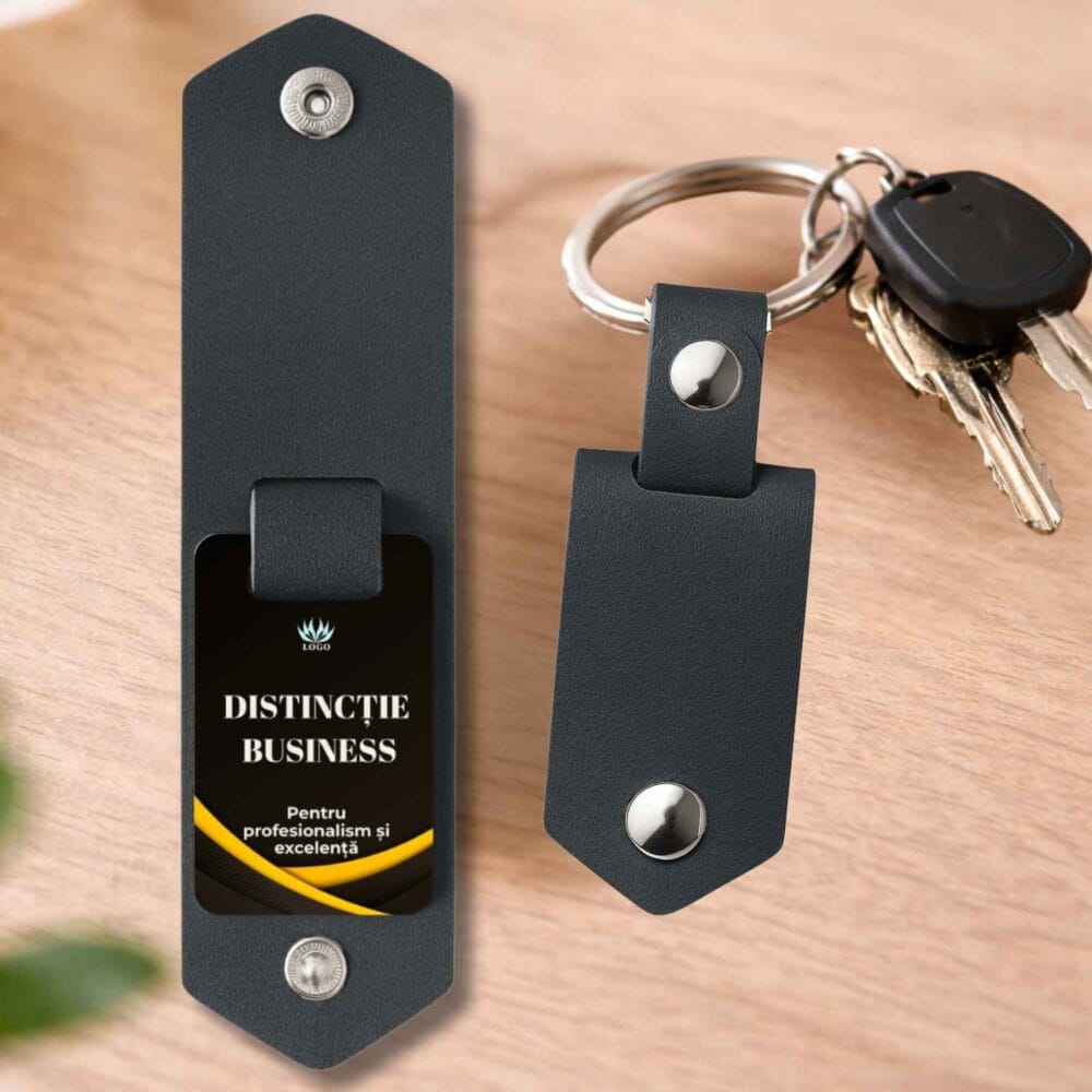 Breloc corporate personalizat premium Distinctie Business, pentru parteneri si clienti business